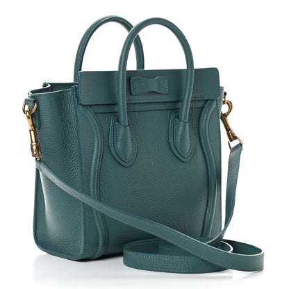 Celine Drummed Calfskin Nano Luggage Celadon 3 of 10