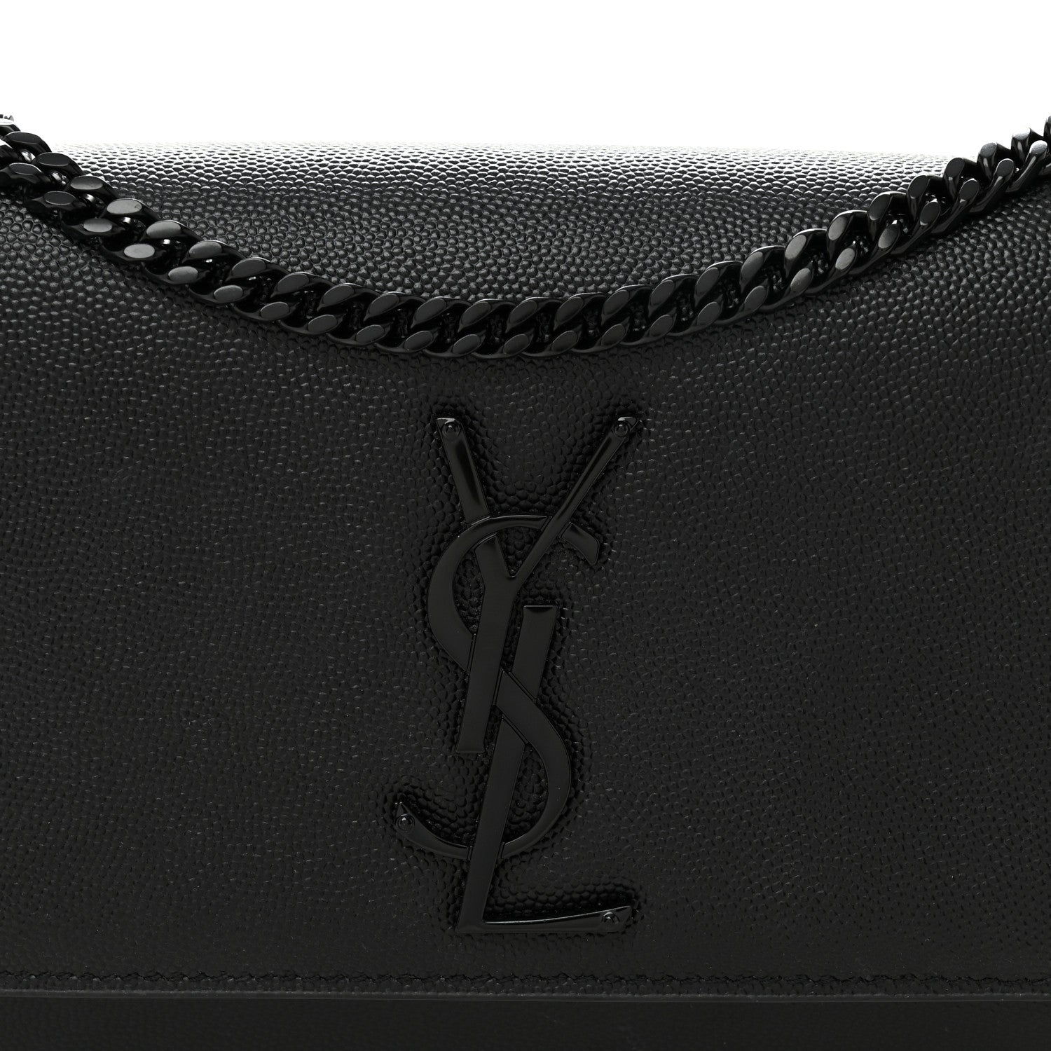 Saint Laurent Grain De Poudre Small Monogram Monochrome Kate Satchel Black 8 of 11