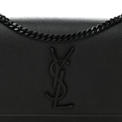Saint Laurent Grain De Poudre Small Monogram Monochrome Kate Satchel Black 8 of 11
