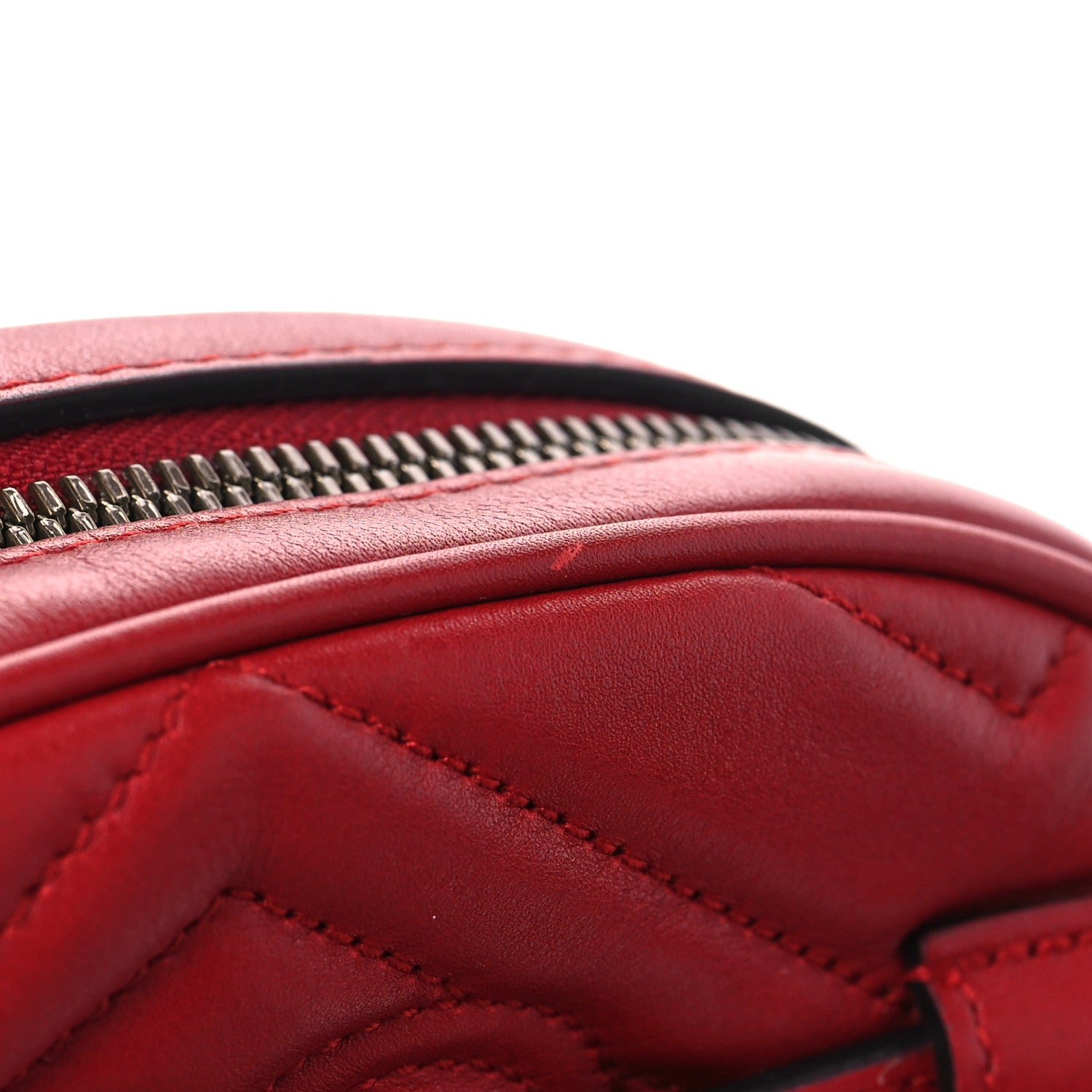 Gucci Calfskin Matelasse GG Marmont Belt Bag 75 30 Hibiscus Red 10 of 10