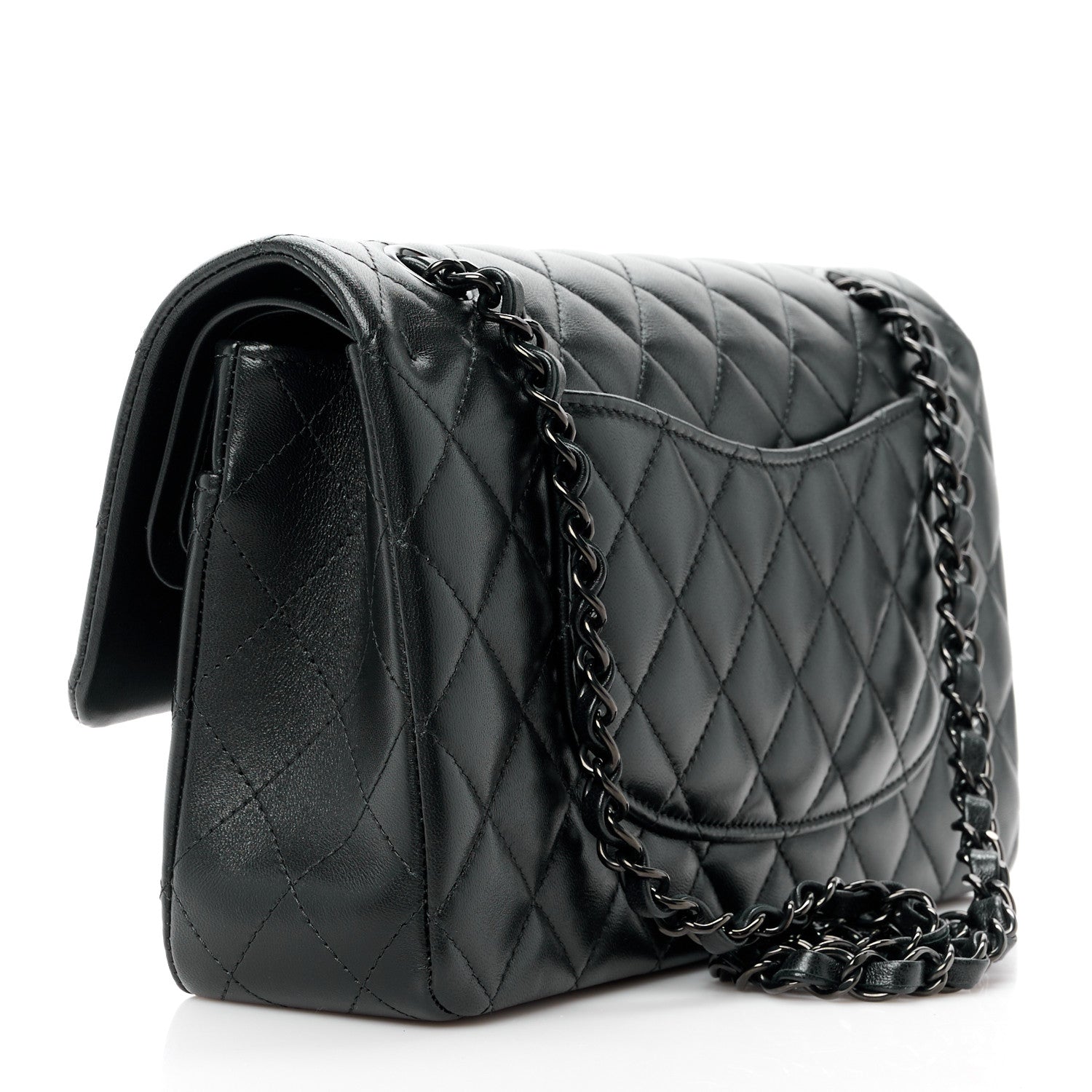 Chanel Lambskin Quilted Medium Double Flap So Black 3 of 15