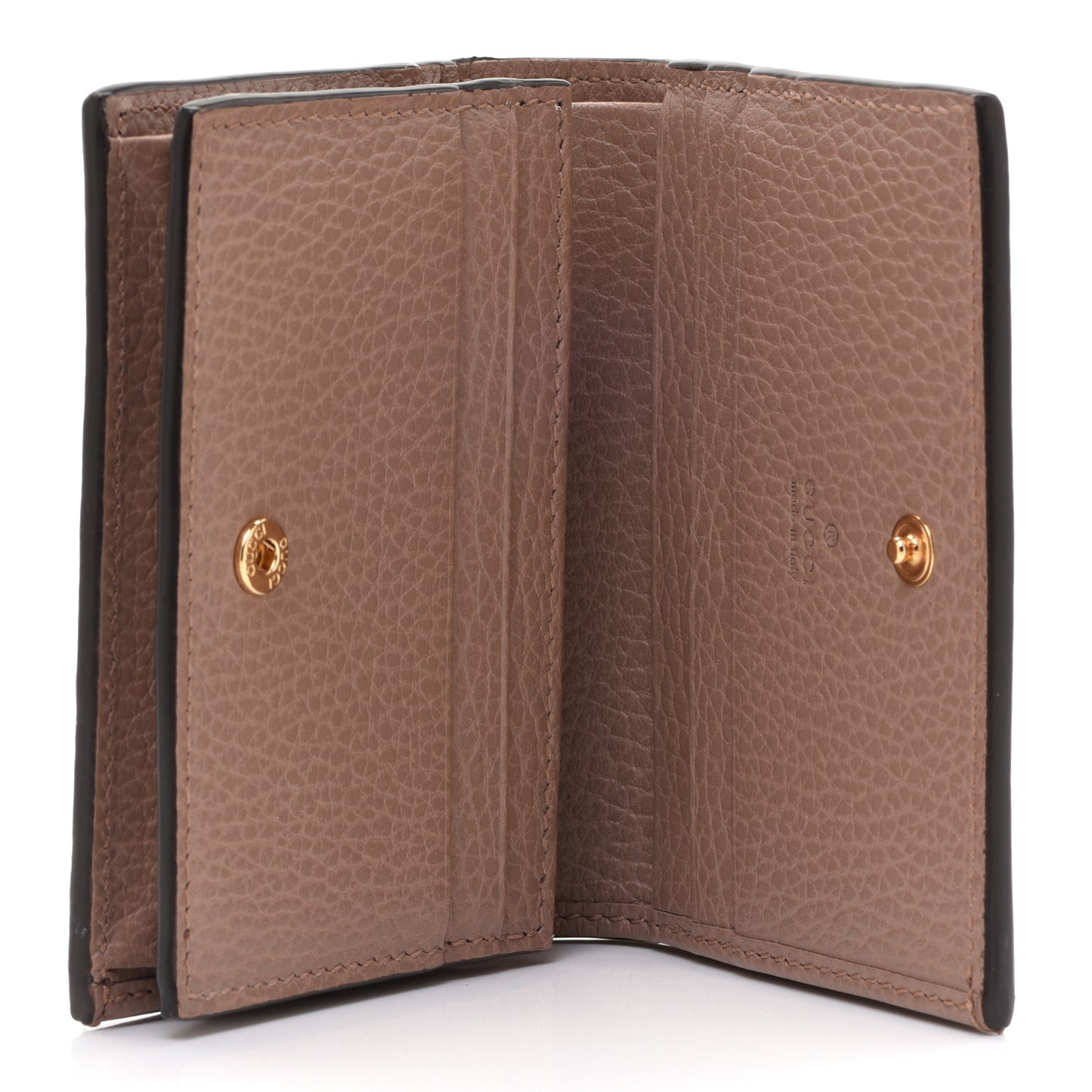 Dollar Calfskin GG Supreme Monogram GG Marmont Card Case Porcelain Rose Beige Ebony