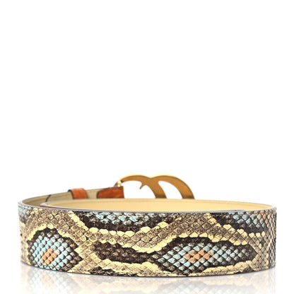 Gucci Ostrich Snakeskin Double G 40mm Belt 75 30 Gold Cloud Butter Ivory Paradise Cloud 3 of 7
