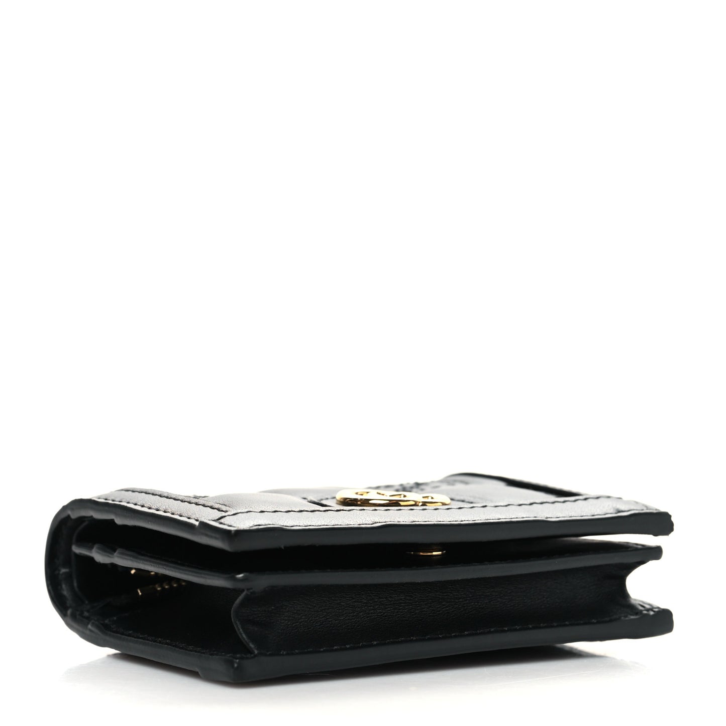 Calfskin GG Matelasse Card Case Wallet Black