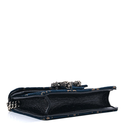 Gucci Velvet GG Monogram Super Mini Dionysus Shoulder Bag Blue Beige Black 4 of 13