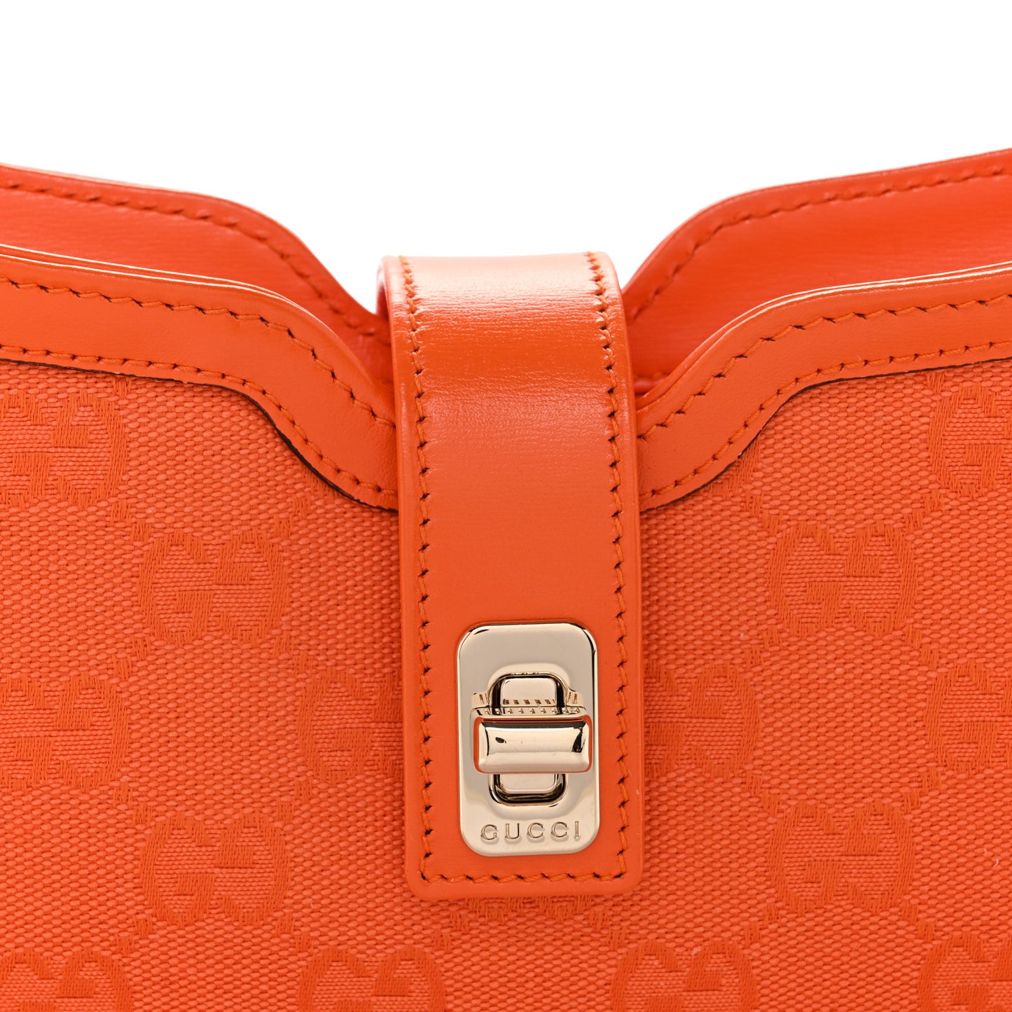Calfskin Monogram Mini Moon Side Shoulder Bag Orange