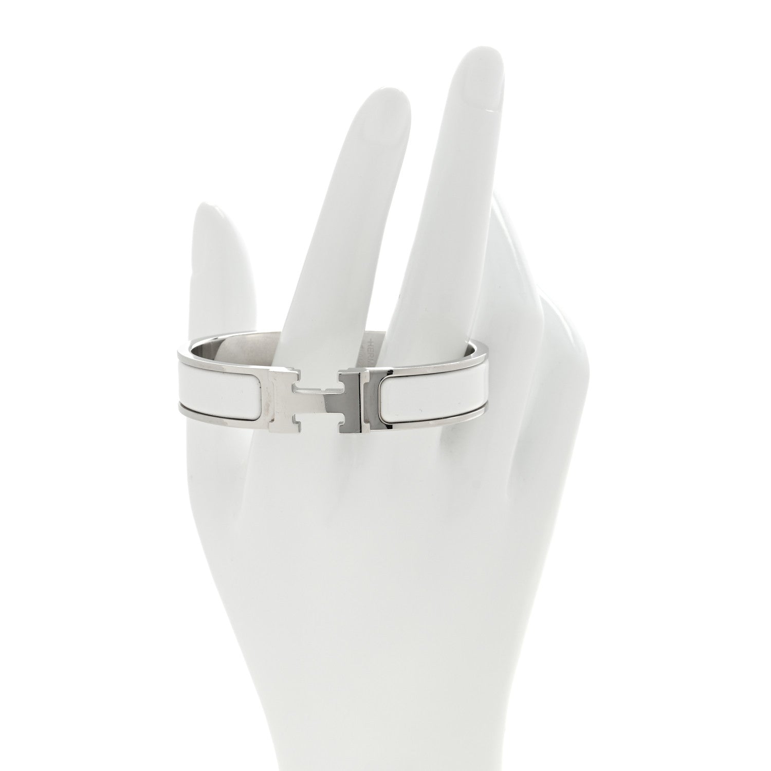 Hermes Enamel Narrow Clic Clac H Bracelet PM White 2 of 5