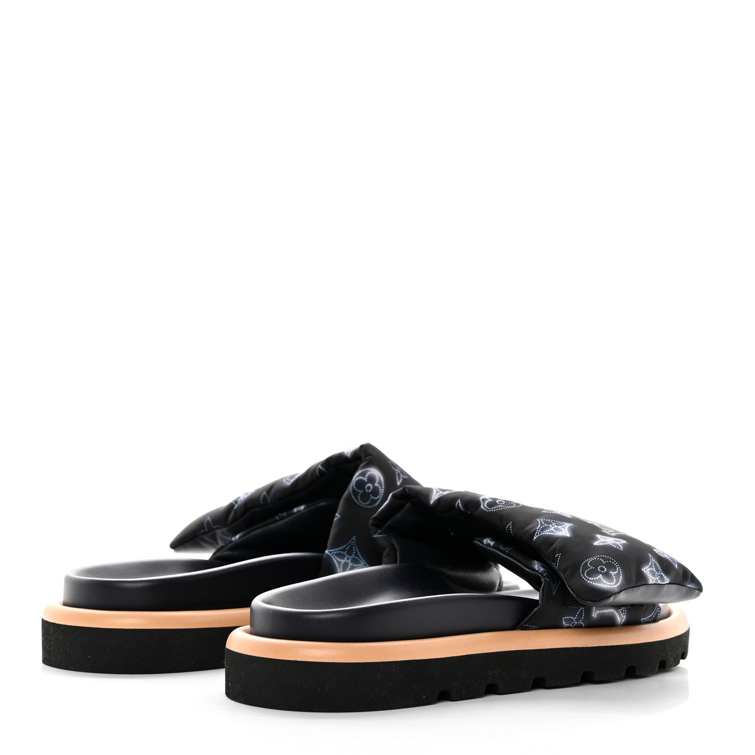 Louis Vuitton Nylon Monogram Womens Pool Pillow Comfort Mules 41 Navy Blue 4 of 10