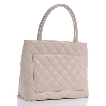 Chanel Caviar Quilted Medallion Tote Light Beige 3 of 7