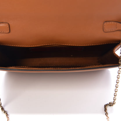 Valentino Garavani Calfskin Rockstud Chain Wallet Flap Bag Tan 6 of 9