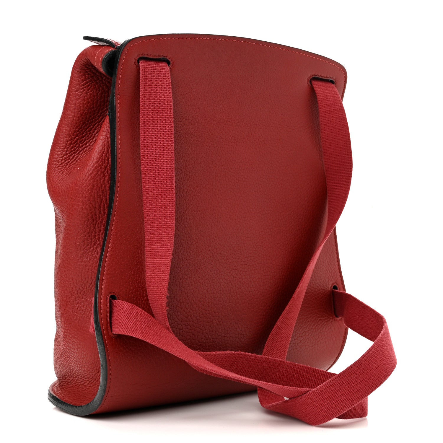 Hermes Taurillon Clemence Sherpa Backpack Rouge H 3 of 9