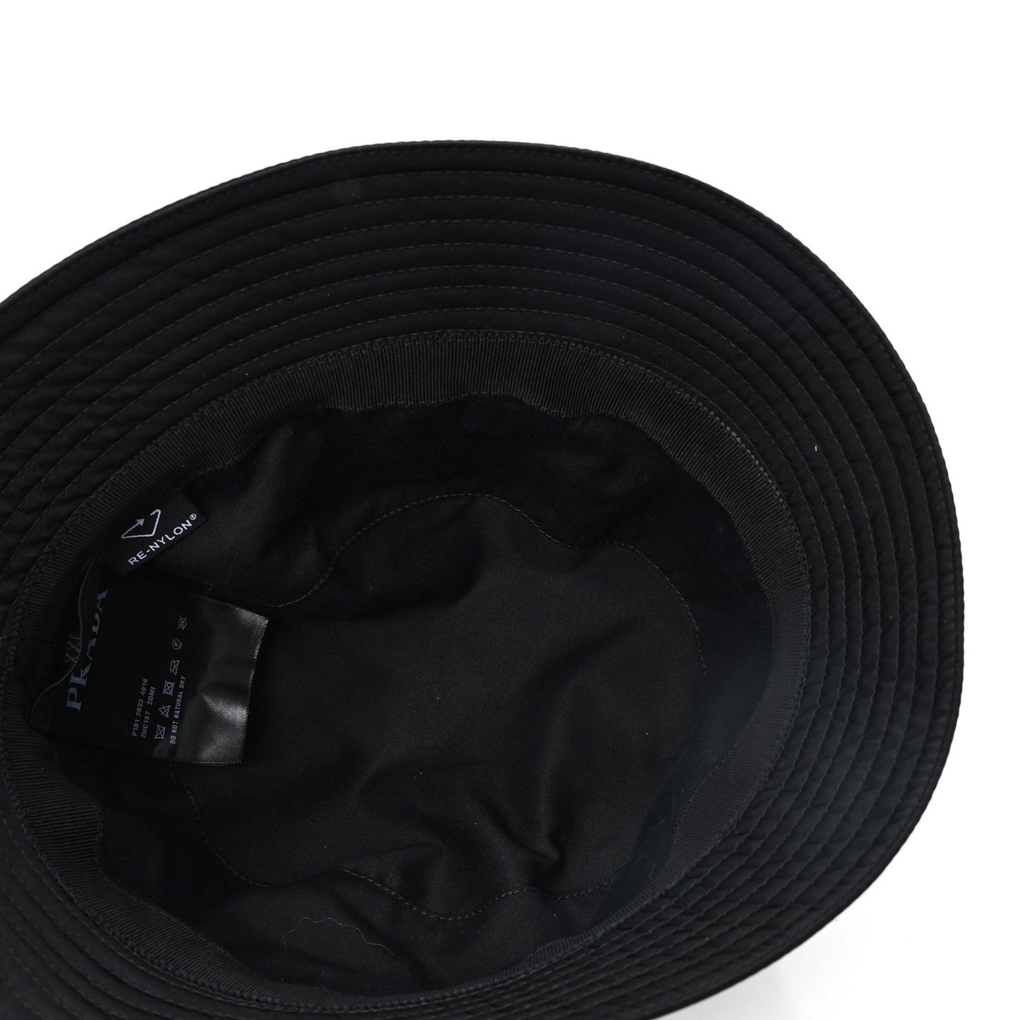 Re-Nylon Metal Triangle Logo Womens Bucket Hat XXL Black