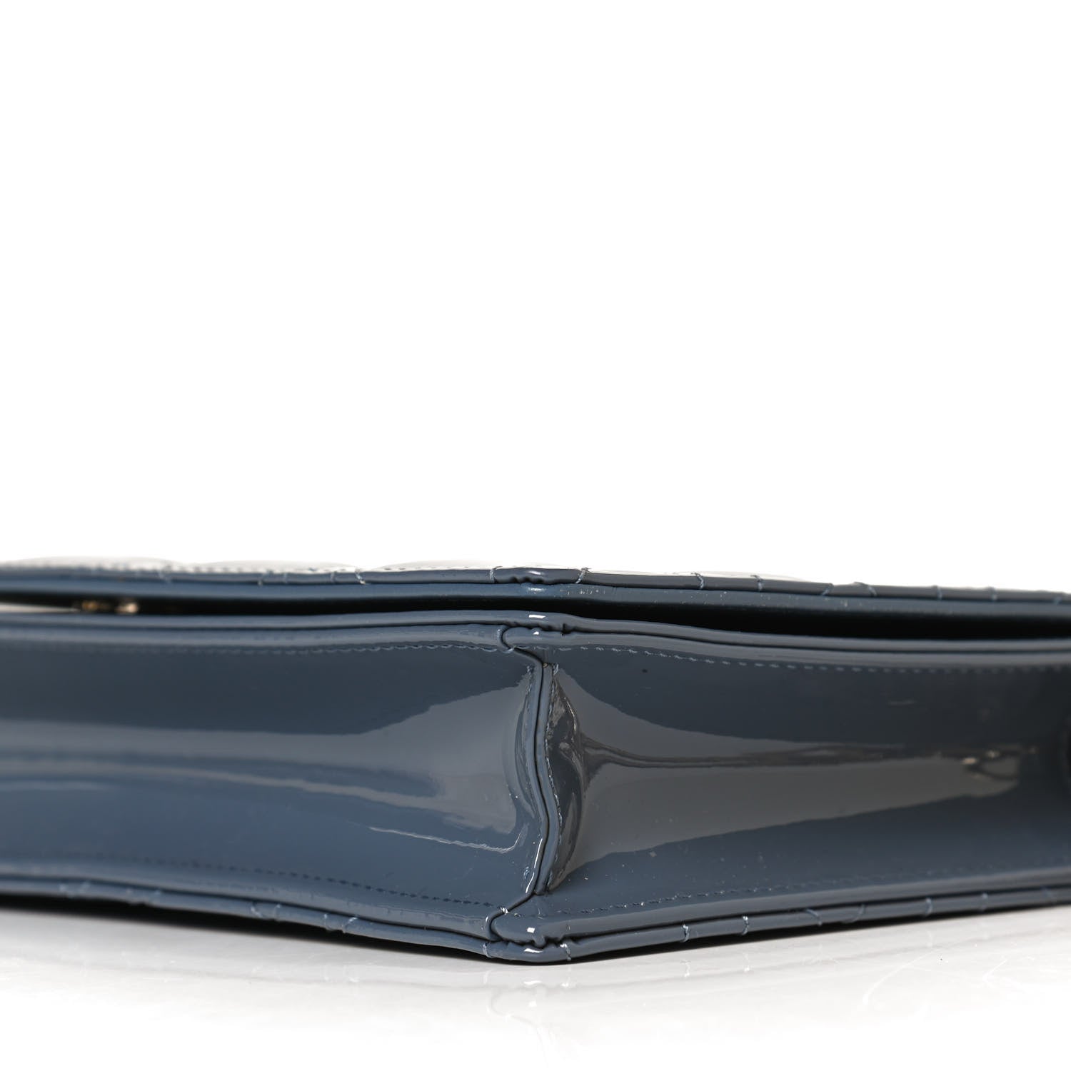Christian Dior Patent Cannage Lady Dior Clutch Denim Blue 6 of 10