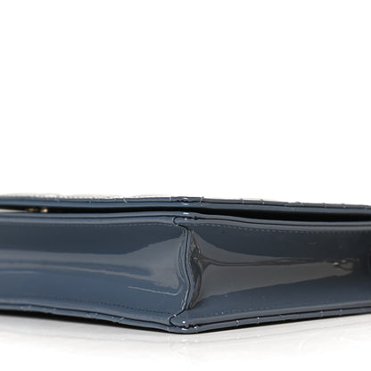 Christian Dior Patent Cannage Lady Dior Clutch Denim Blue 6 of 10