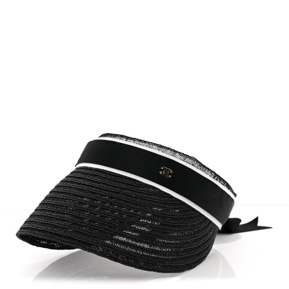 Chanel Abaca Cotton Ribbon Visor S Black 2 of 14