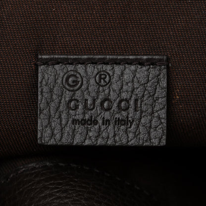 Gucci Monogram Dollar Calfskin O Drawstring Backpack Beige Ebony Testa di Moro Dark Chocolate 6 of 10