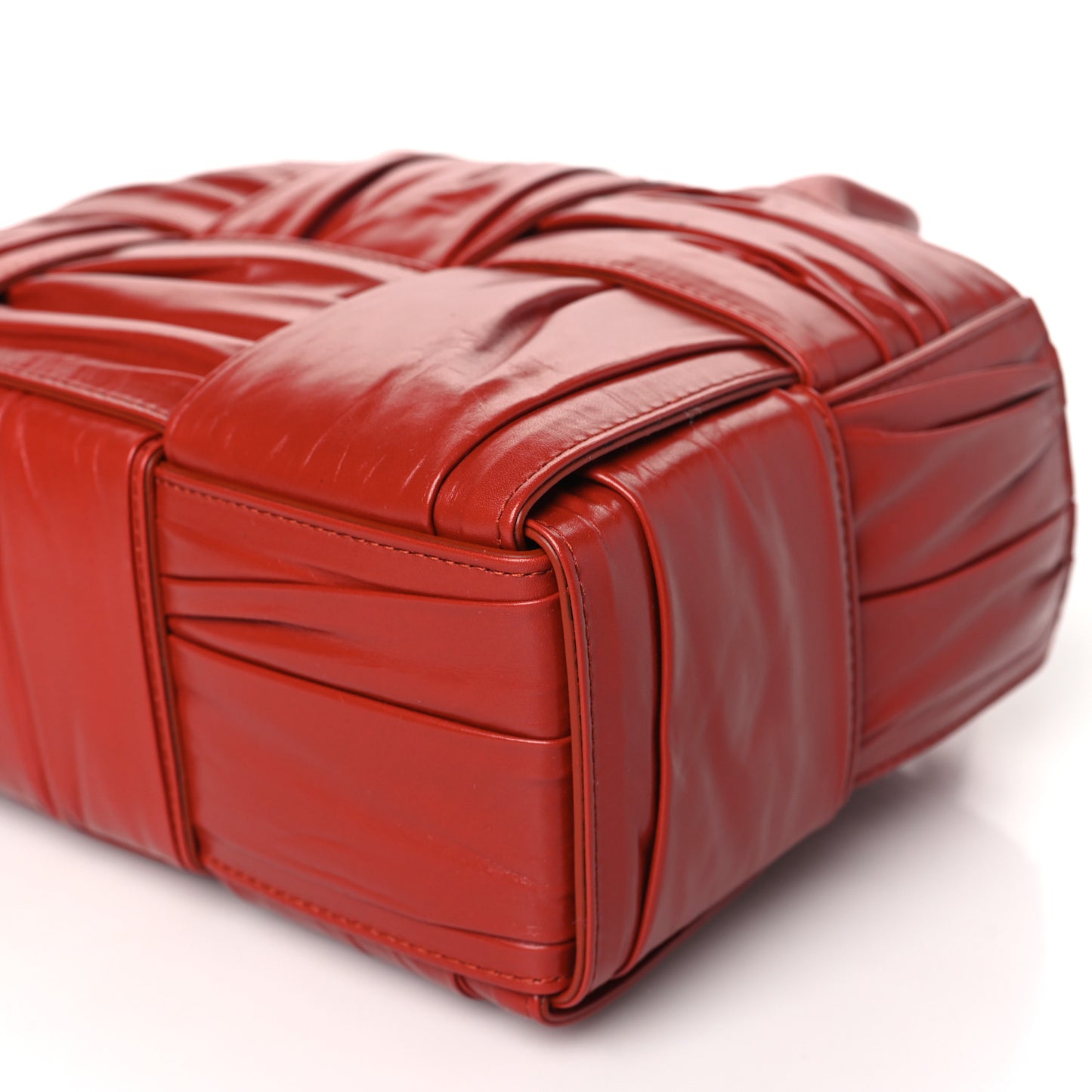 Foulard Intrecciato Pleated Mini Arco Tote Red