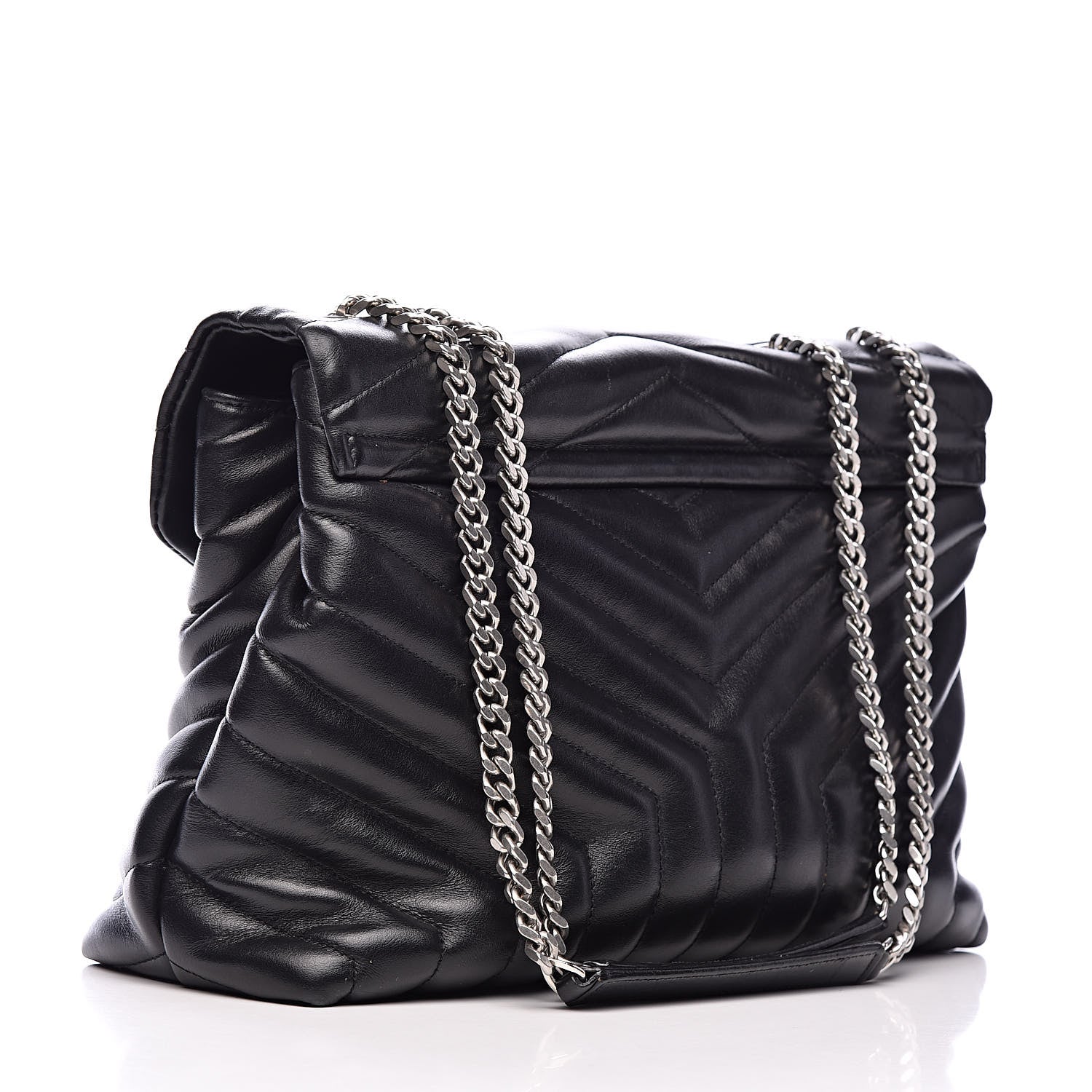 Saint Laurent Calfskin Y Quilted Monogram Medium Loulou Chain Satchel Black 3 of 16