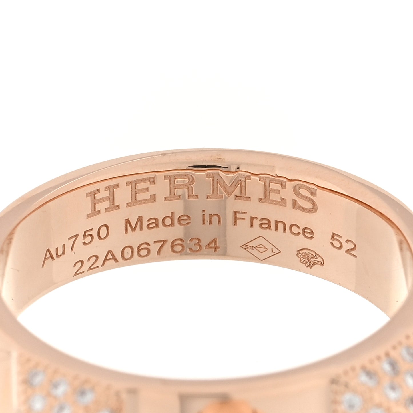 18K Rose Gold Diamond PM Collier de Chien Ring 53 6.5