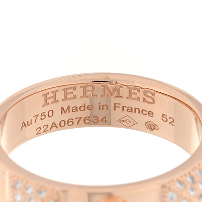 Hermes 18K Rose Gold Diamond PM Collier de Chien Ring 53 6.5 4 of 5