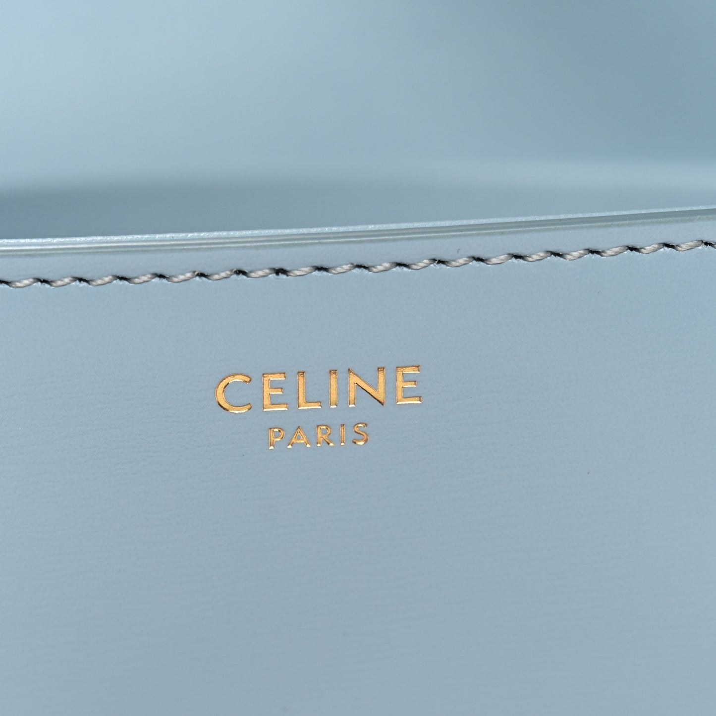 Shiny Calfskin Triomphe Shoulder Bag California Blue