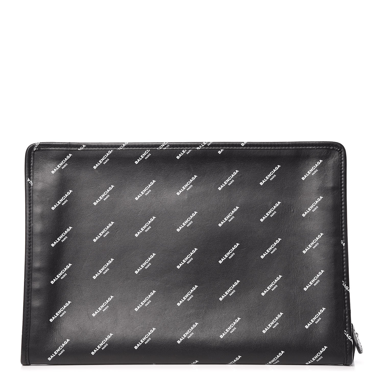 Balenciaga Calfskin Allover Logo Documents Case Black 1 of 13
