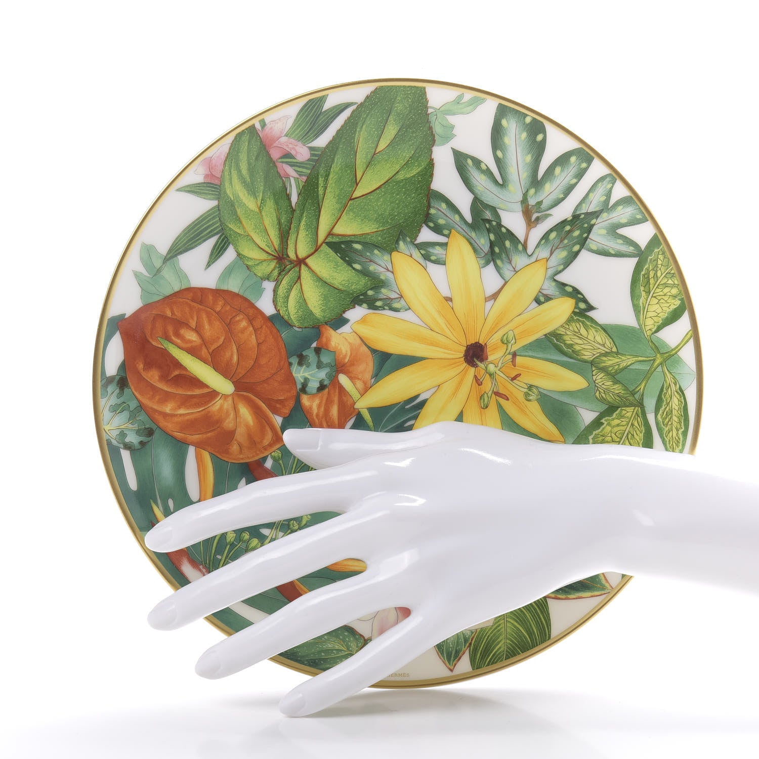 Hermes Porcelain Passifolia Dessert Plate N°2 Set of 2 2 of 6