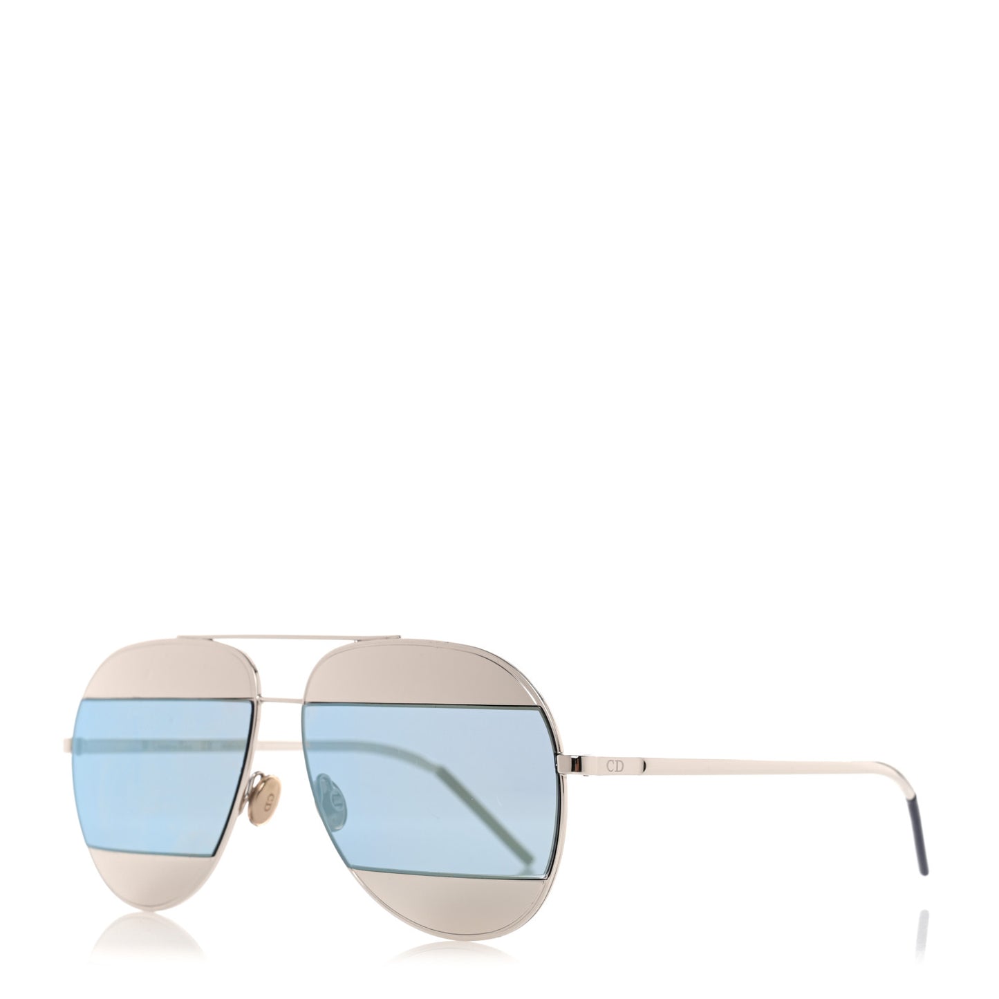 Split 1 Aviator Sunglasses Silver Blue