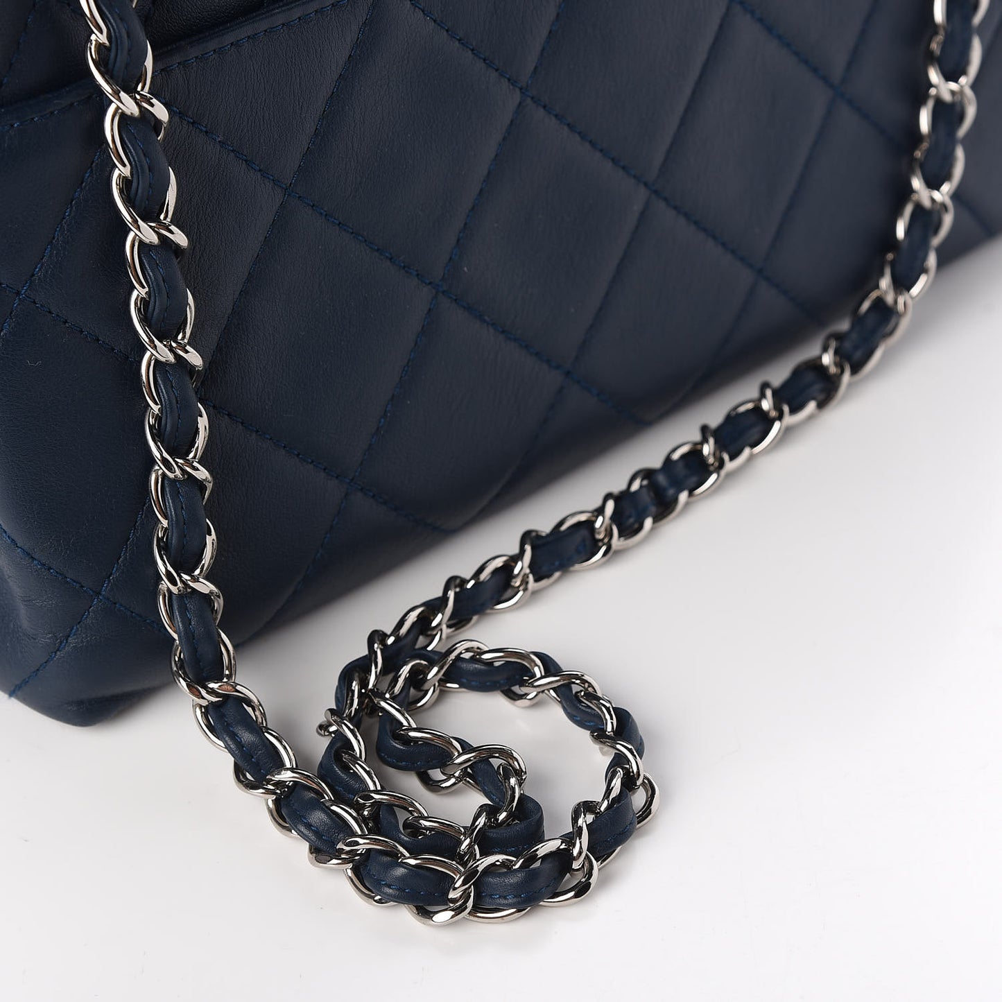 Calfskin Quilted In the Business Flap Dark Navy Blue