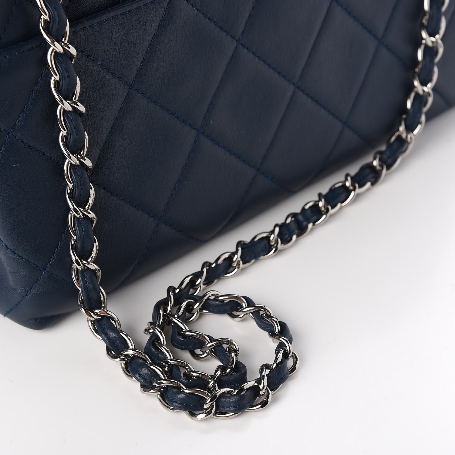 Chanel Calfskin Quilted In the Business Flap Dark Navy Blue 11 of 11