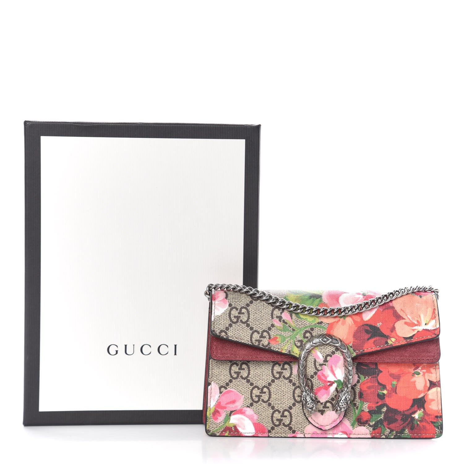 Gucci GG Supreme Monogram Blooms Super Mini Dionysus Shoulder Bag Beige Multicolor Dry Rose 9 of 9