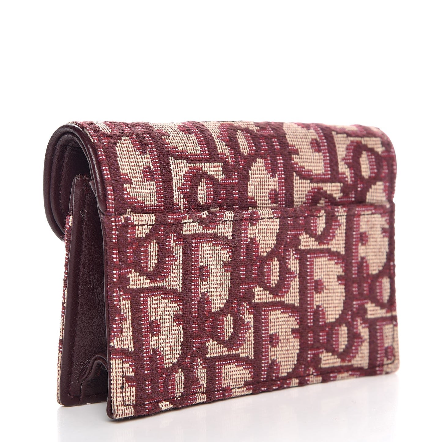 Oblique Saddle Card Holder Bordeaux
