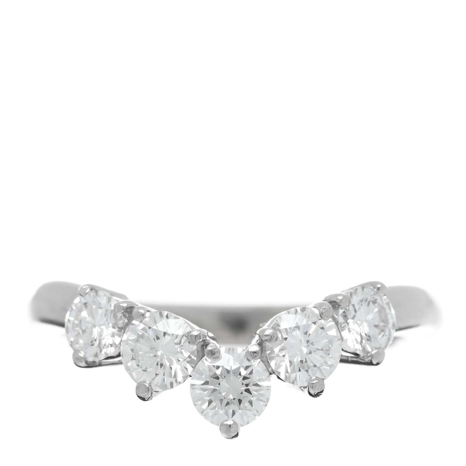 Mikimoto Platinum Diamond .72ct Curved Band Ring 49 5 1 of 4