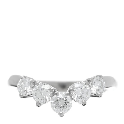 Mikimoto Platinum Diamond .72ct Curved Band Ring 49 5 1 of 4