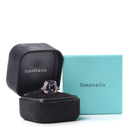 Tiffany 18K Rose Gold Diamond Amethyst Sparklers Cocktail Ring 56 7.5 5 of 5