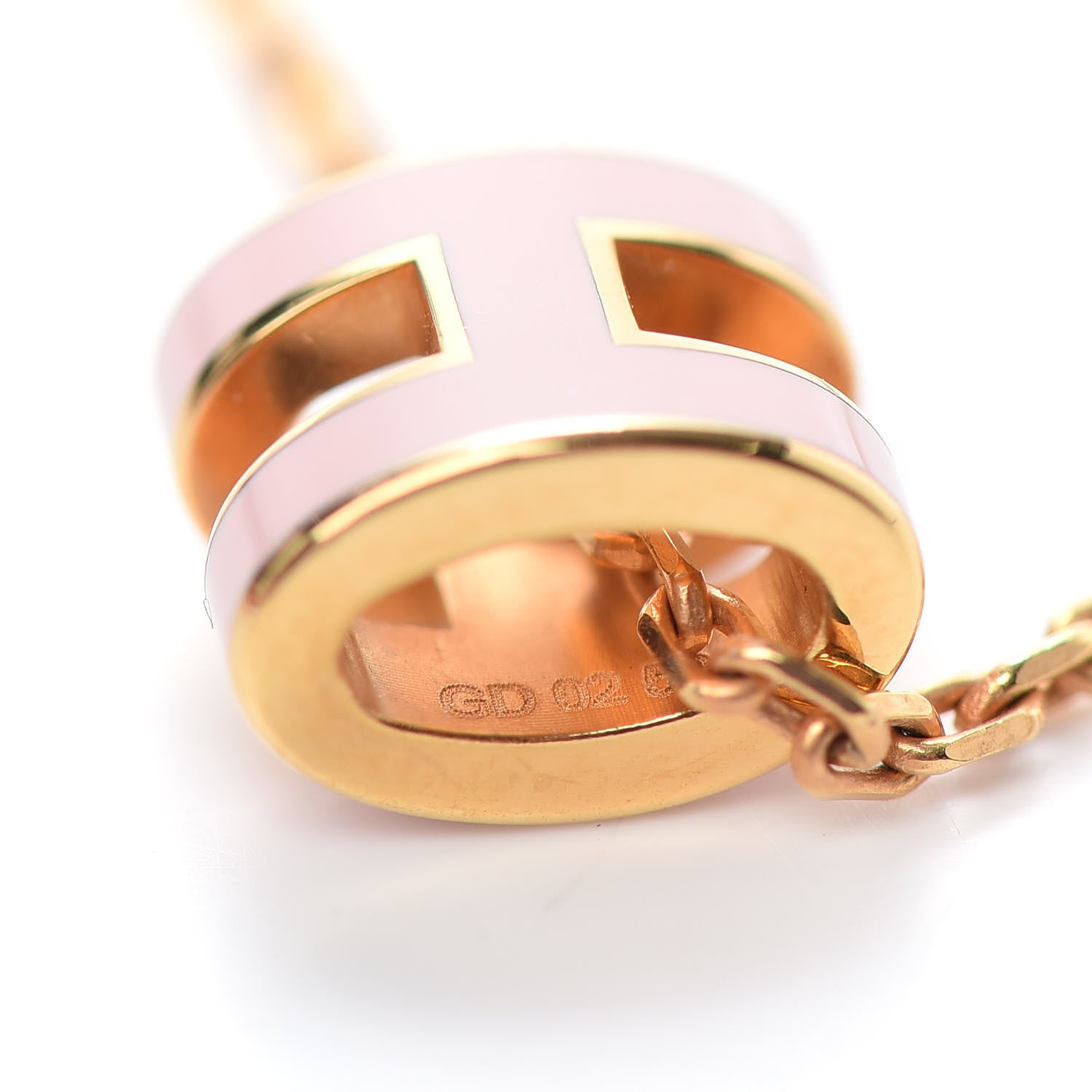 Hermes Rose Gold Lacquered Pop H Pendant Necklace Rose Sakura 6 of 6