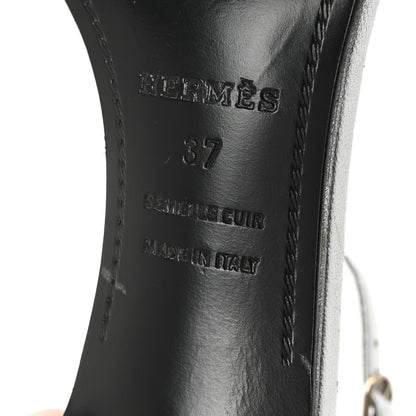 Hermes Metallic Lambskin Crystal Powder Premiere 70 Sandals 37 Gris Argente 7 of 8