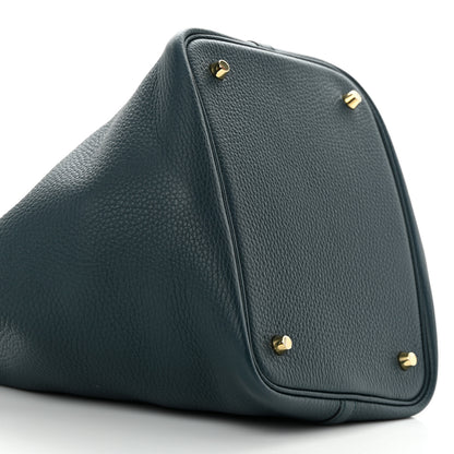 Hermes Taurillon Clemence Matte Alligator Picotin Lock Touch 22 MM Vert Bosphore 9 of 13