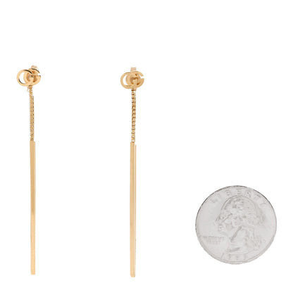 Gucci 18K Yellow Gold Running G Drop Chain Earrings 2 of 5