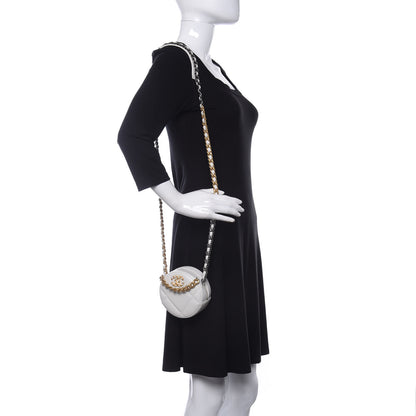 Chanel Goatskin Quilted Chanel 19 Round Clutch With Chain White 2 of 10
