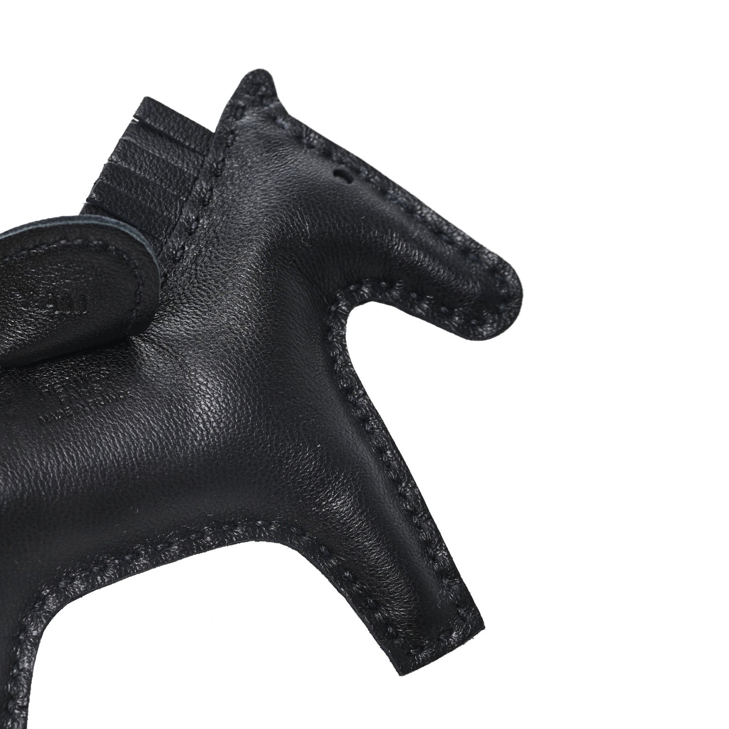 Hermes Milo Lambskin Grigri Rodeo Horse Bag Charm PM So Black 3 of 4