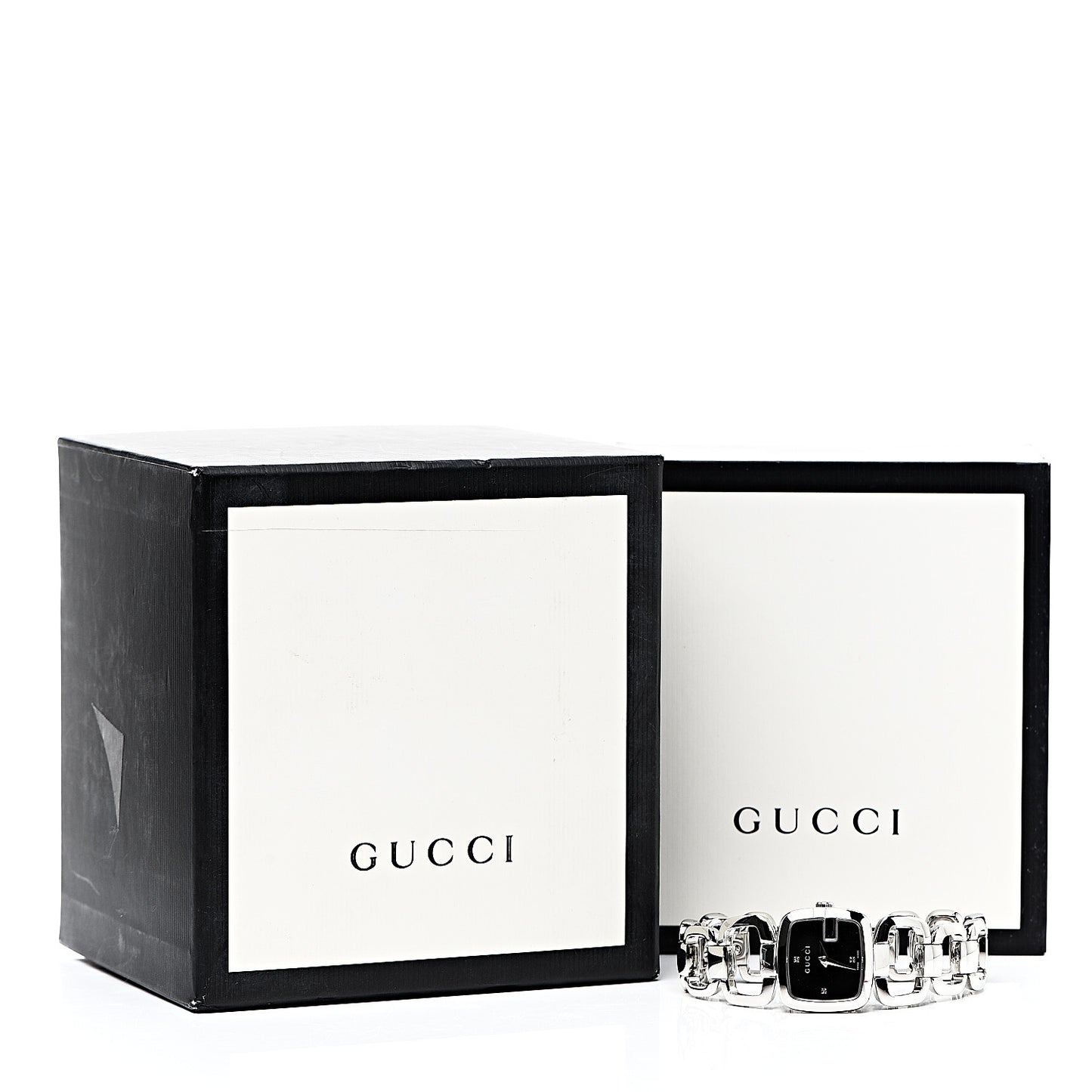 Stainless Steel Diamond 24mm G-Gucci Square Quartz Watch Black