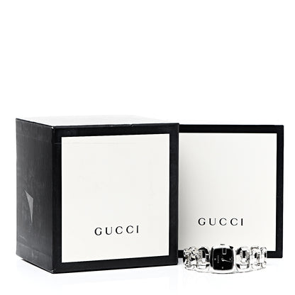 Gucci Stainless Steel Diamond 24mm G-Gucci Square Quartz Watch Black 6 of 6