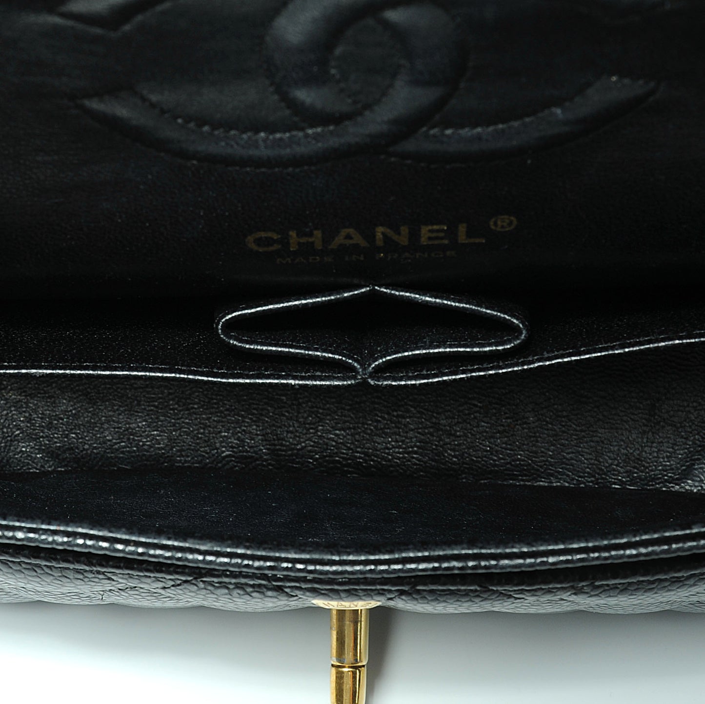 Caviar Quilted Medium Double Flap Black