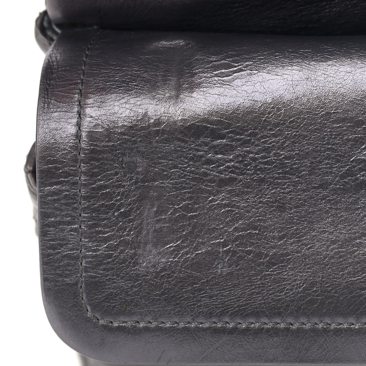 Metallic Aged Calfskin Quilted Studded 2.55 Reissue 226 Flap Dark Silver
