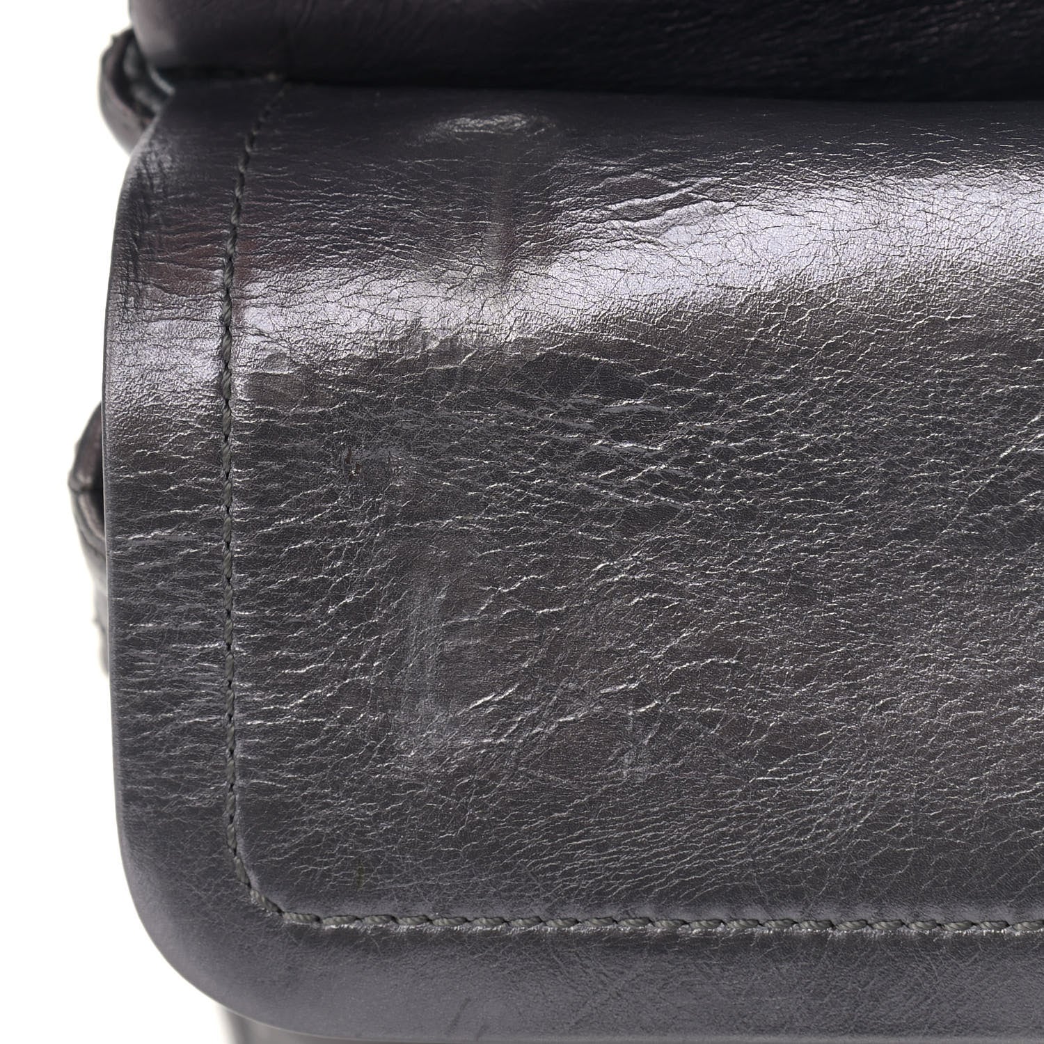Chanel Metallic Aged Calfskin Quilted Studded 2.55 Reissue 226 Flap Dark Silver 11 of 15
