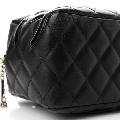 Chanel Calfskin Quilted Small Cambon Bowler Black White 9 of 10