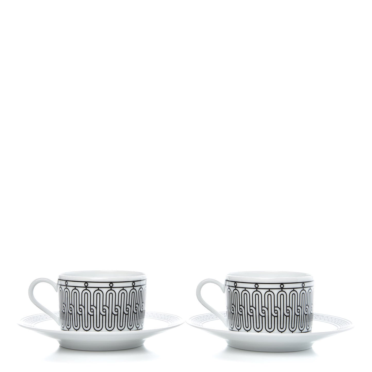 Porcelain H Deco Tea Cup And Saucer Set Of 2