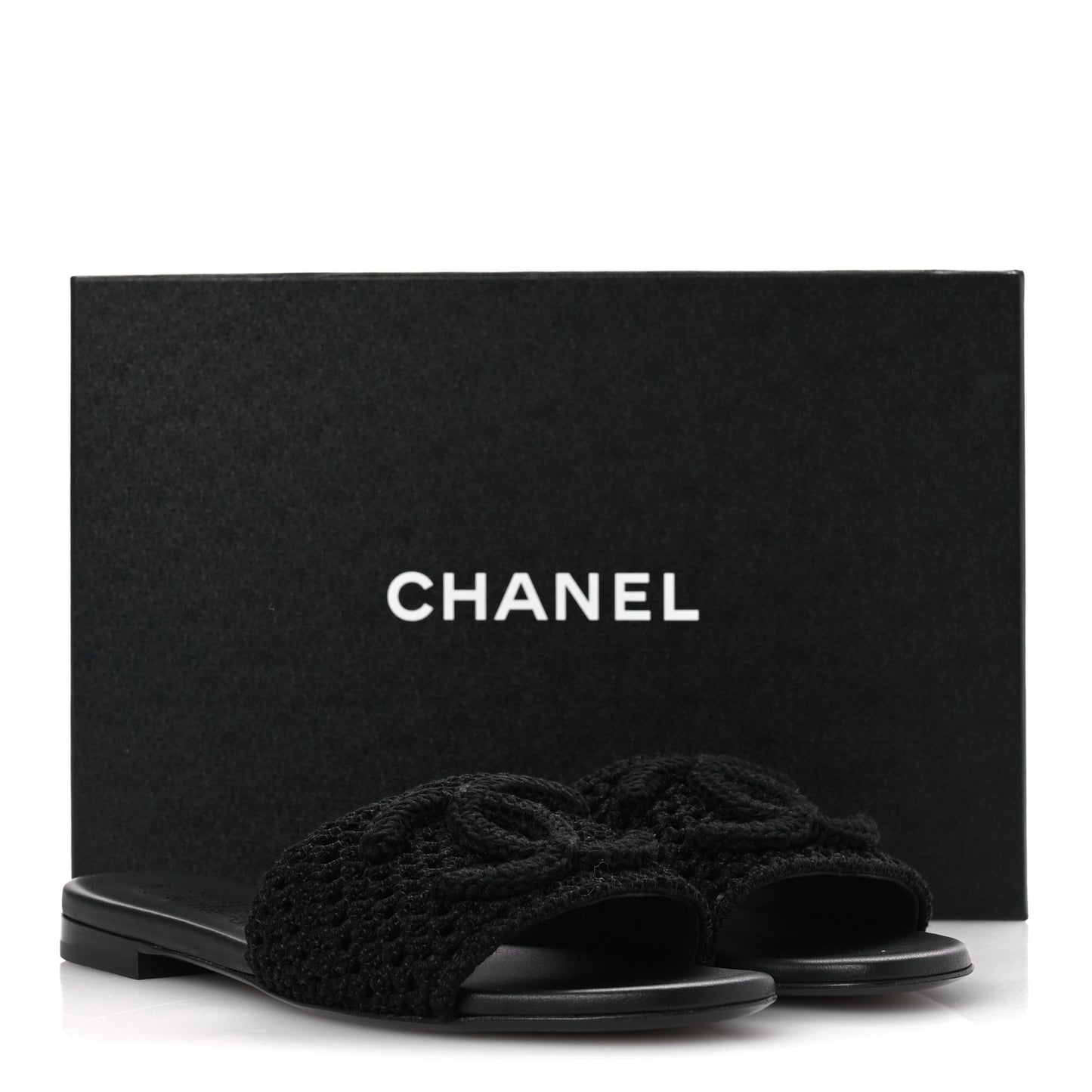Crochet CC Mules Sandals 38.5 Black