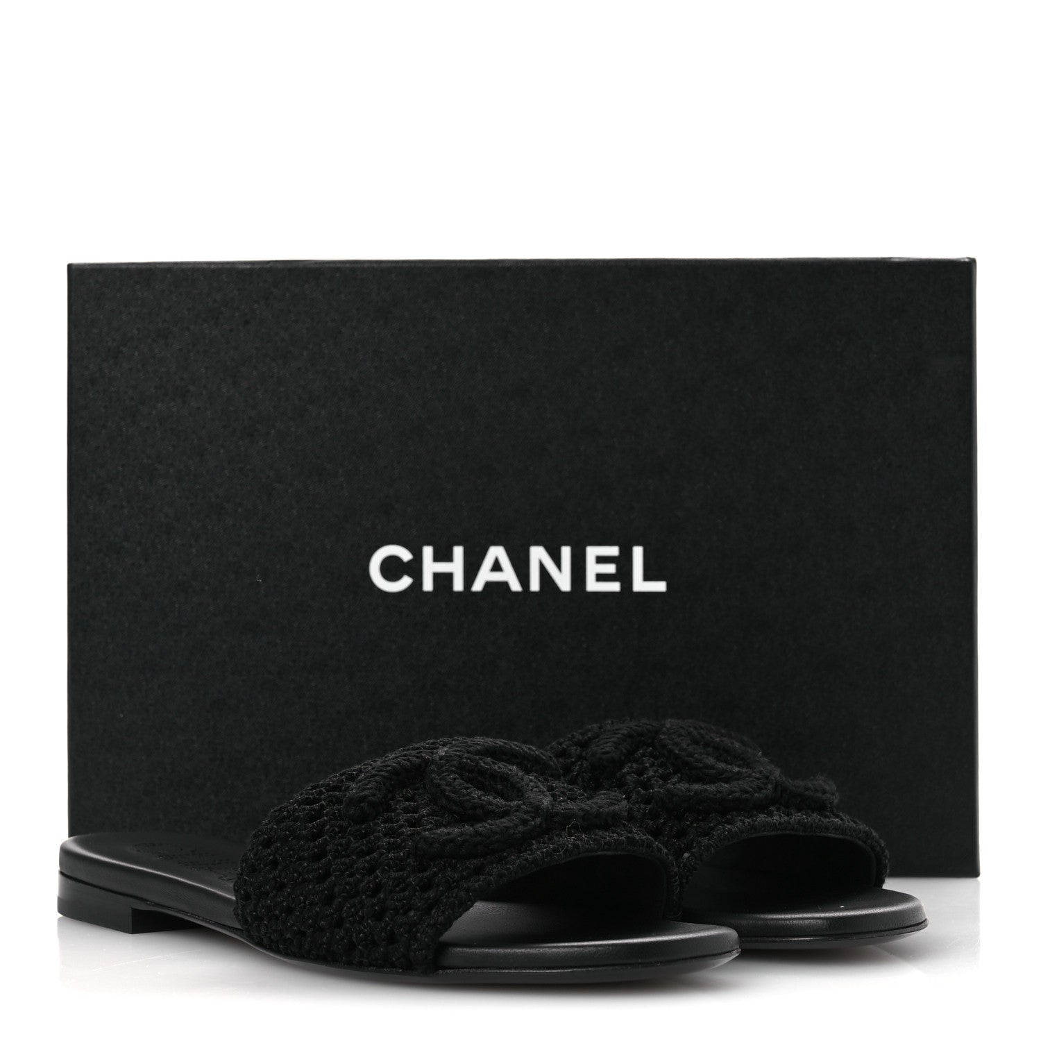 Chanel Crochet CC Mules Sandals 38.5 Black 12 of 12